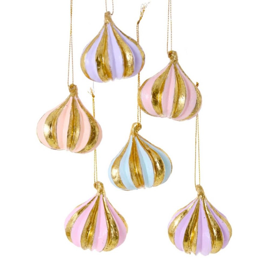 Christmas * | Cody Foster & Co. Gold / Pastel Meringue Ornament 2 Christmas