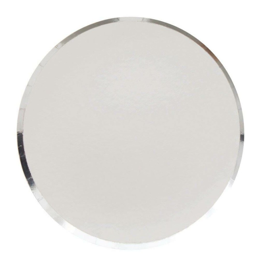 Christmas * | Oh Happy Day Silver Large Paper Plates 9