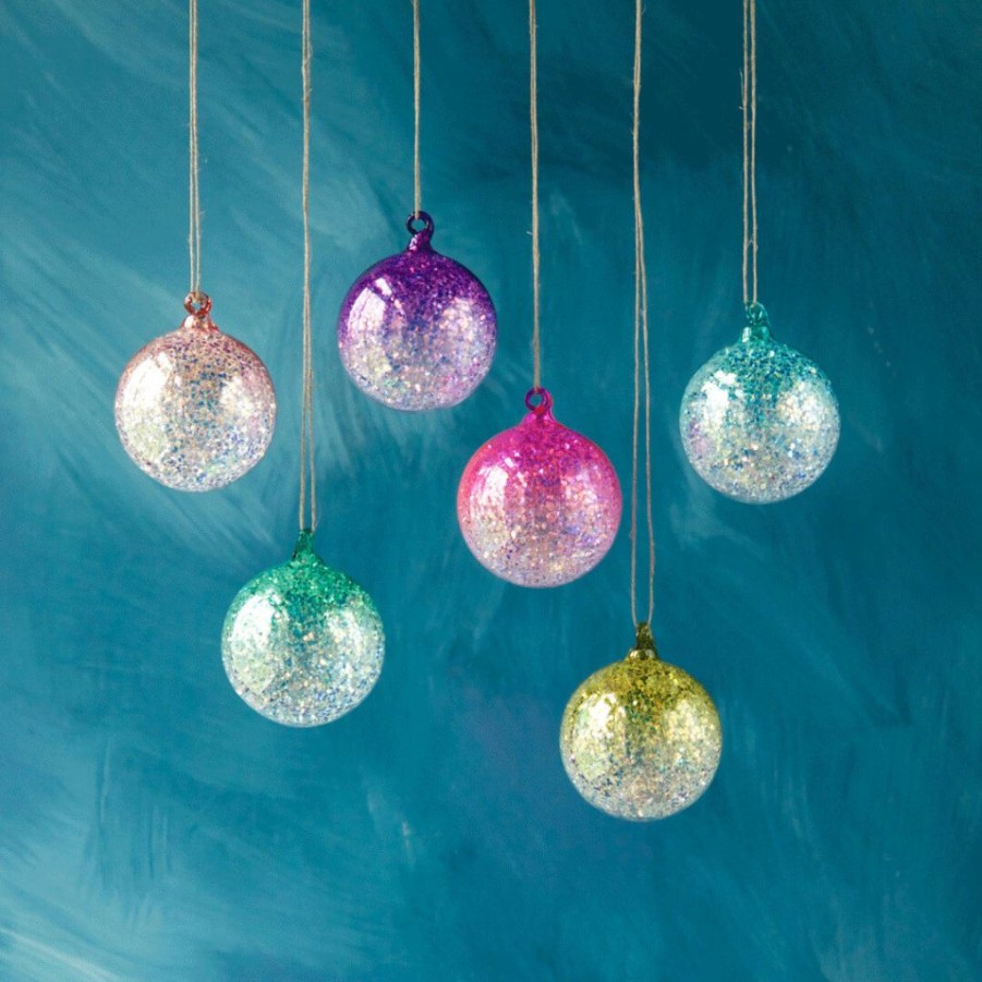 Christmas * | Christmas Glitterville Studios Glitter Ombre Ball Ornament 3.5