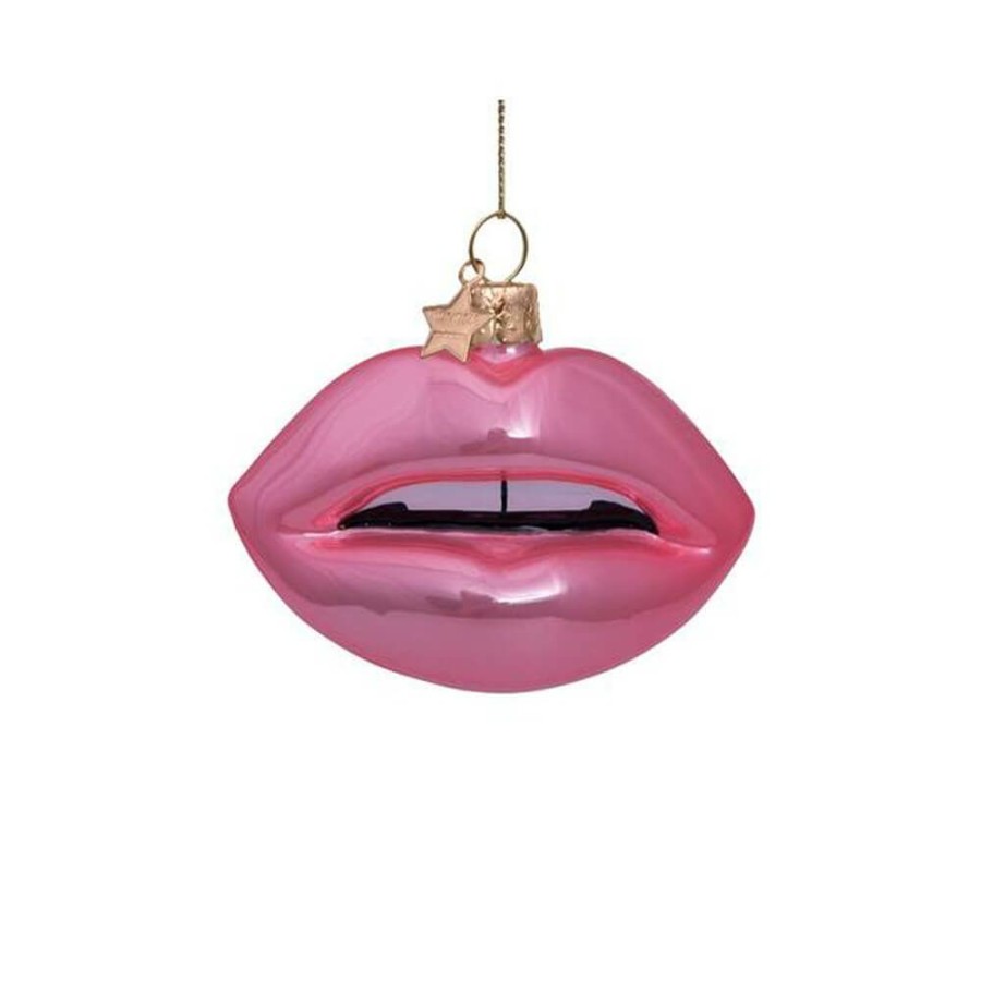 Christmas * | Vondels Pink Sensual Lips Ornament Christmas