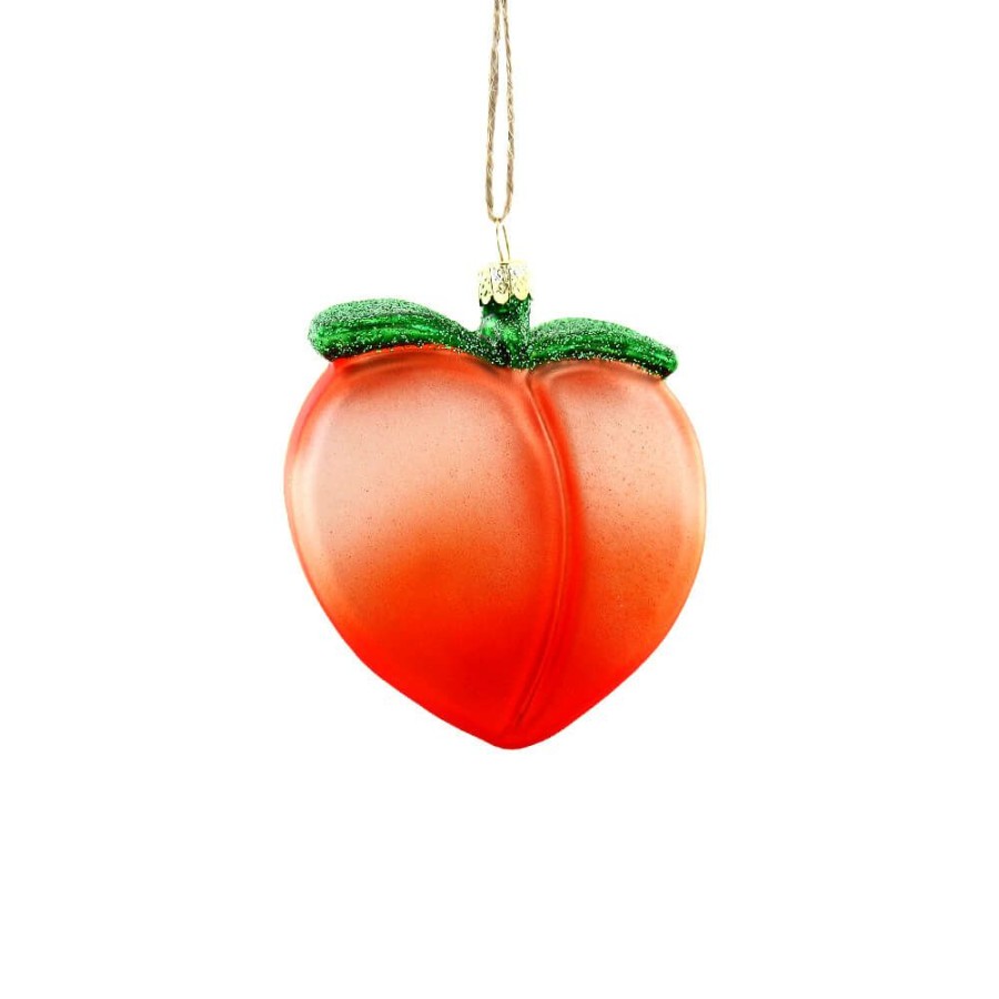 Christmas * | Cody Foster & Co. Christmas Peach Emoji Ornament 3.25