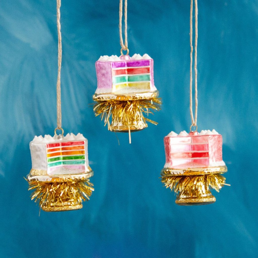 Christmas * | Glitterville Studios Rainbow Layer Cake Ornament 3 Christmas