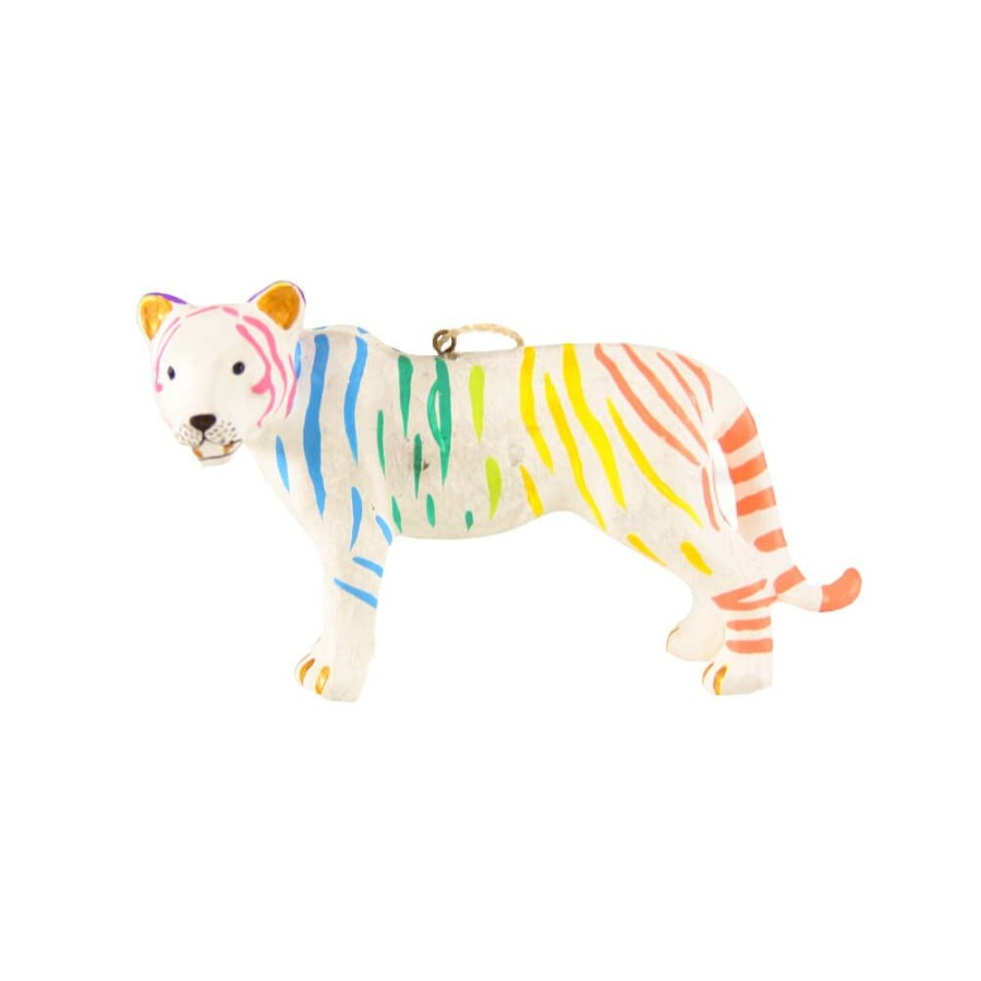 Christmas * | Cody Foster & Co. Rainbow Striped Mystic Tiger Ornament 4