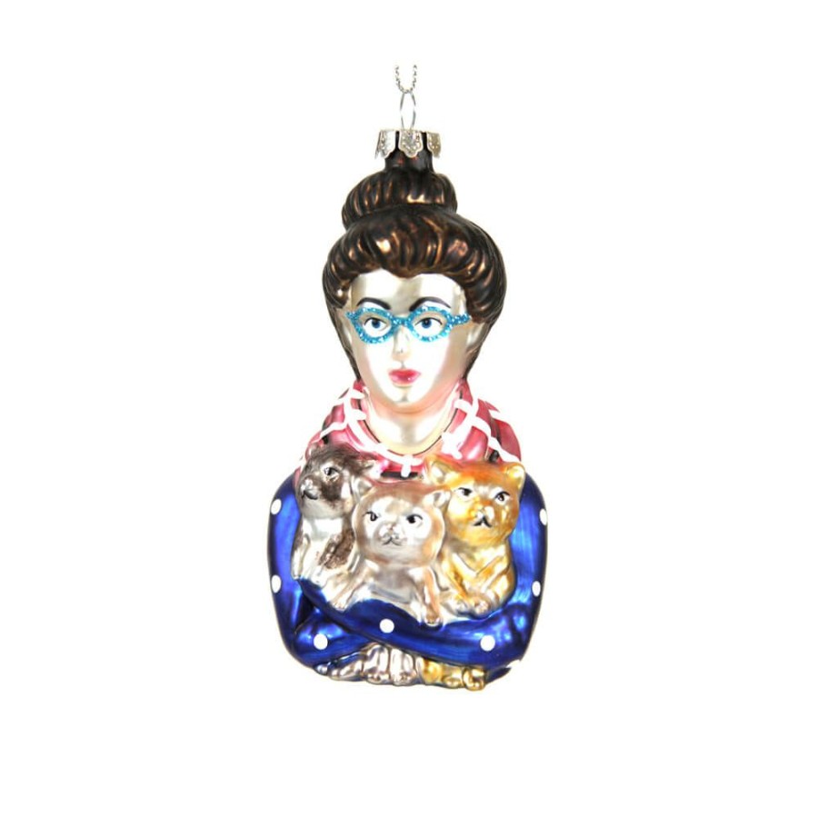 Christmas * | Cody Foster & Co. Cat Lady Ornament 4.5 Christmas