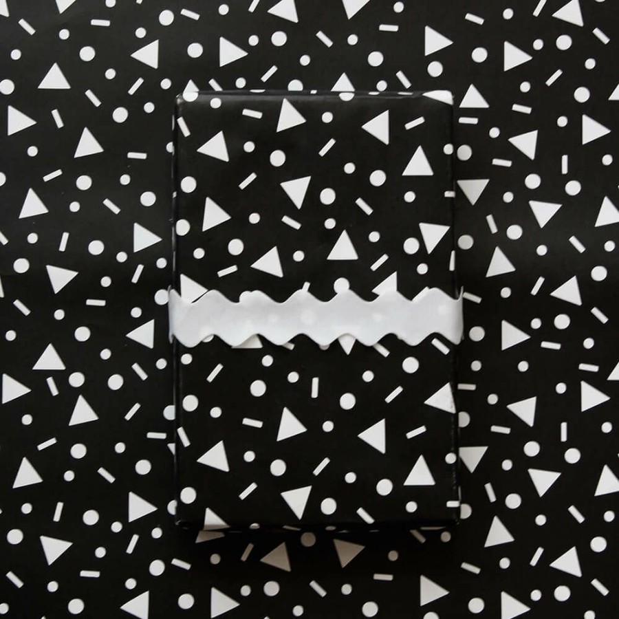 Christmas * | Bash Party Goods Black & White Confetti Gift Wrap