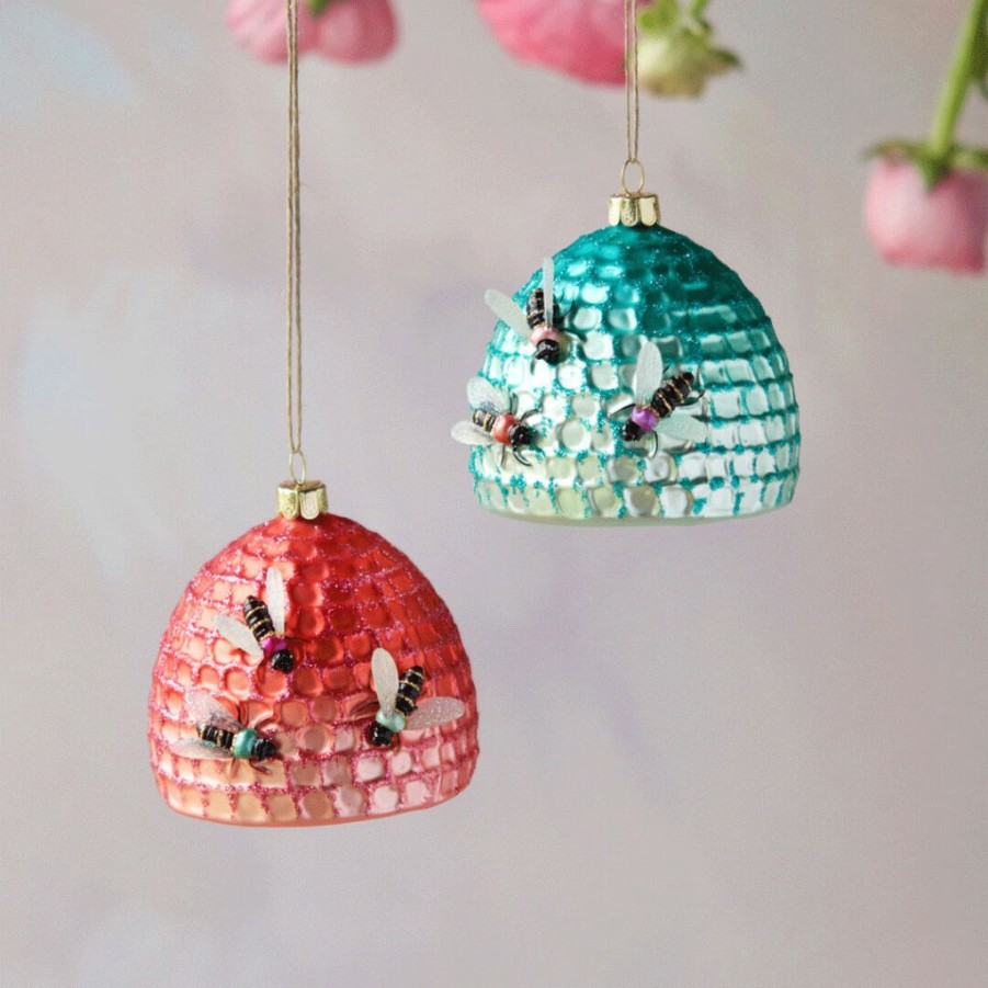 Christmas * | Christmas Glitterville Studios Bee Hive Ornament 3.25