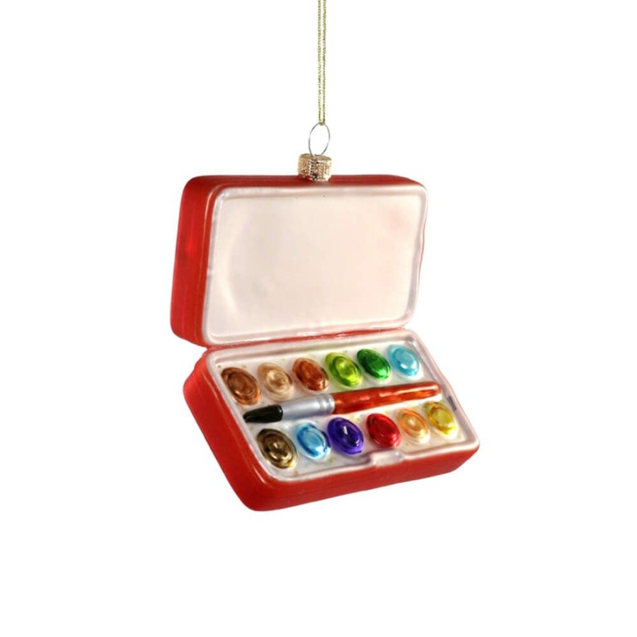 Christmas * | Cody Foster & Co. Preorder: Red Tin Of Watercolors Ornament 4.75