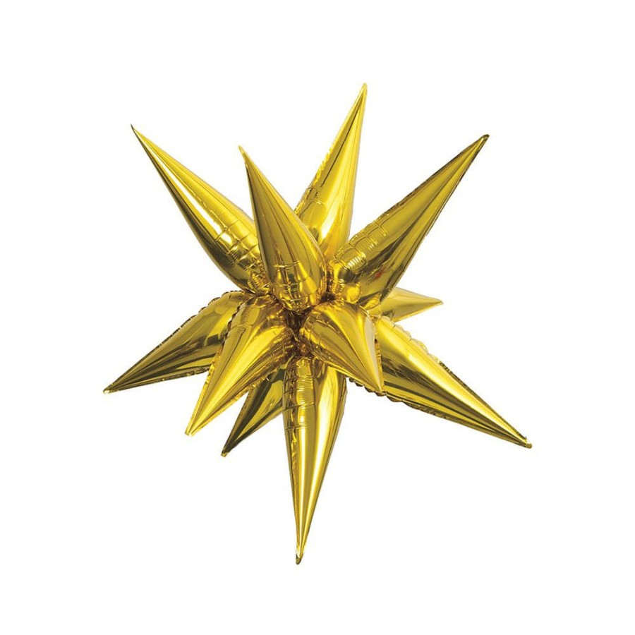 Christmas * | Unique Gold Star-Burst Foil Balloon 27.5 Party