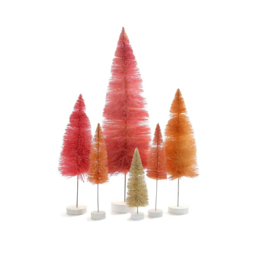 Christmas * | Cody Foster & Co. Pink Rainbow Trees (Set Of 6)