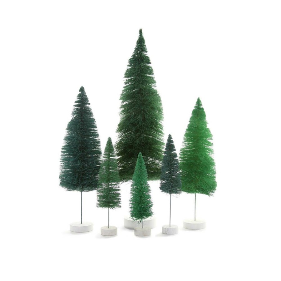 Christmas * | Cody Foster & Co. Teal Rainbow Trees (Set Of 6) Christmas