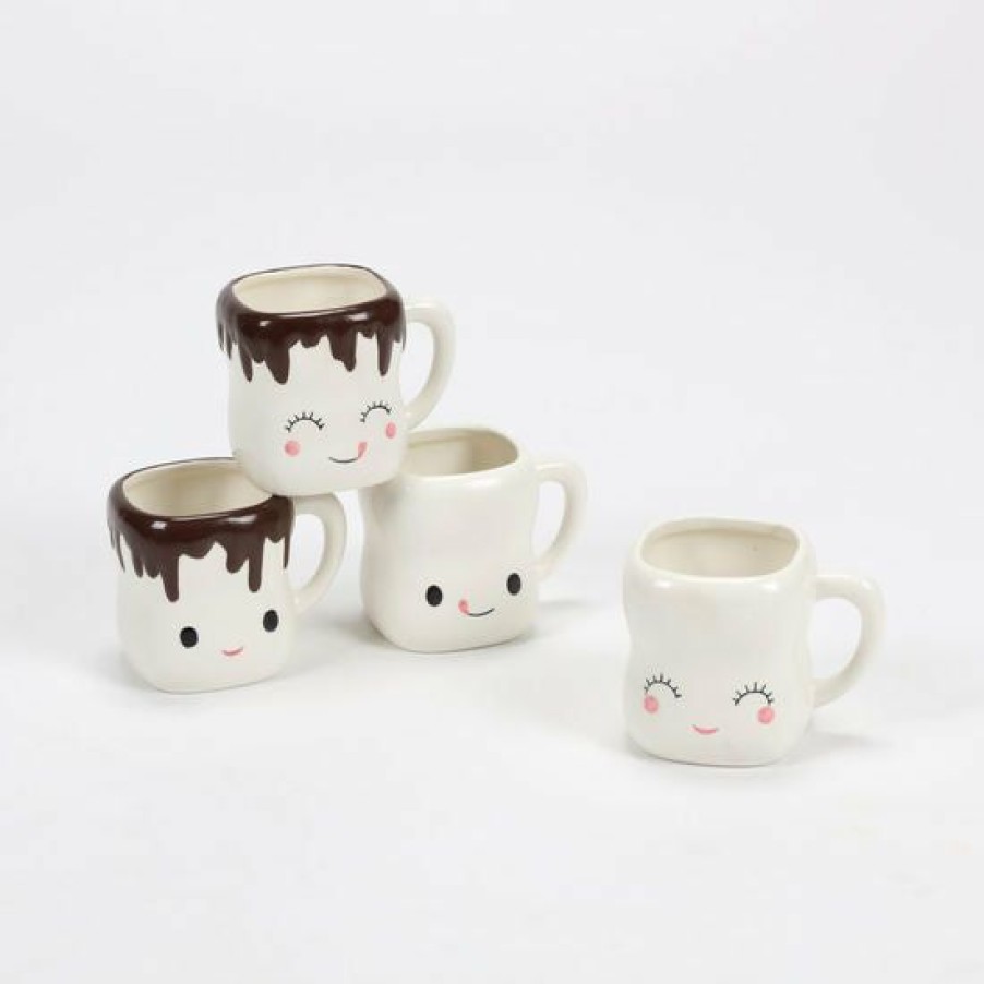 Christmas * | One Hundred 80 Degrees Christmas Marshmallow Mugs W/ Handles (Set Of 4)