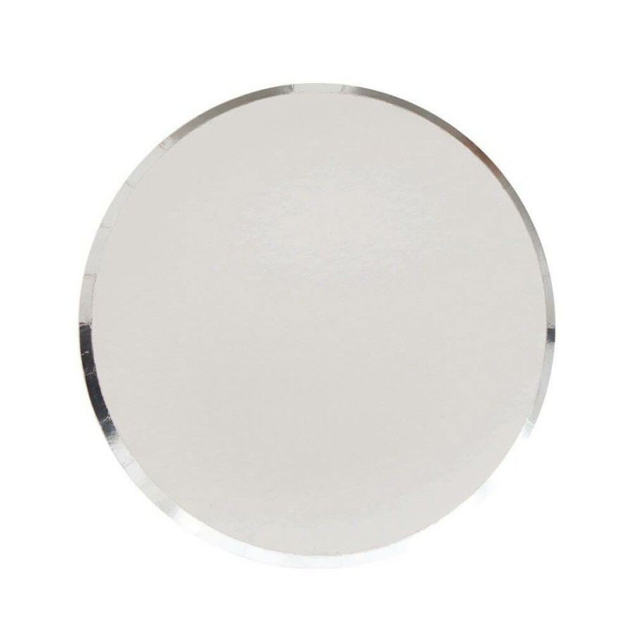 Christmas * | Oh Happy Day Party Silver Paper Plates 7