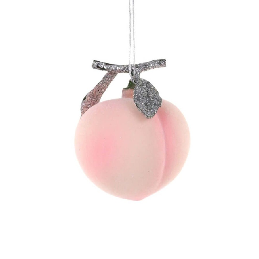 Christmas * | Cody Foster & Co. Christmas Preorder: White Peach Ornament 3.75