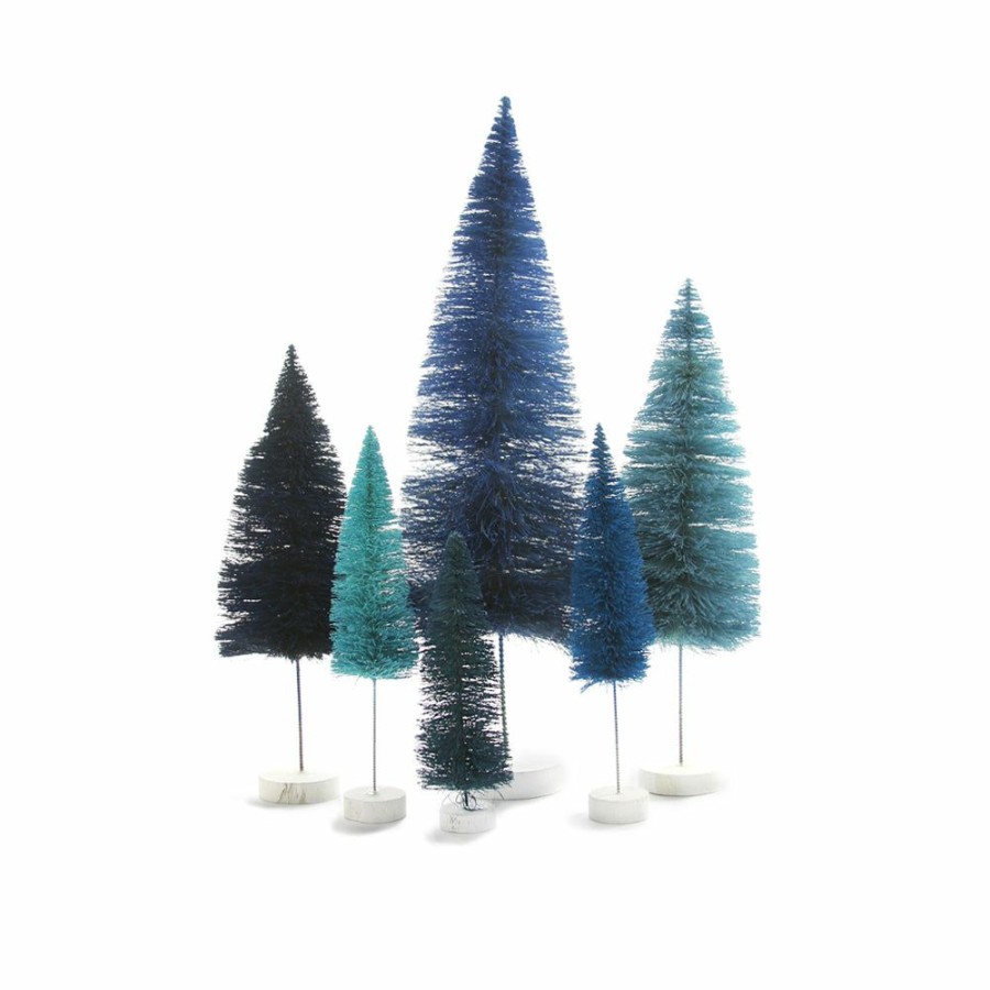 Christmas * | Cody Foster & Co. Blue Rainbow Trees (Set Of 6)