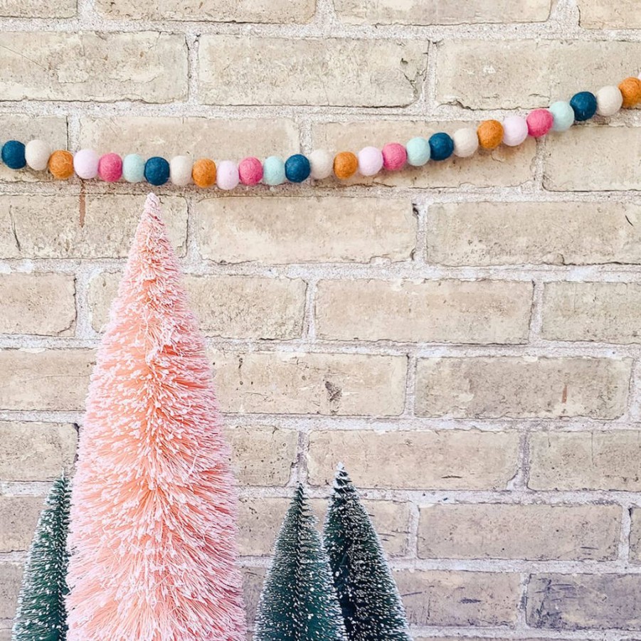 Christmas * | The Whimsical Woolies Winter Delight Wool Ball Garland