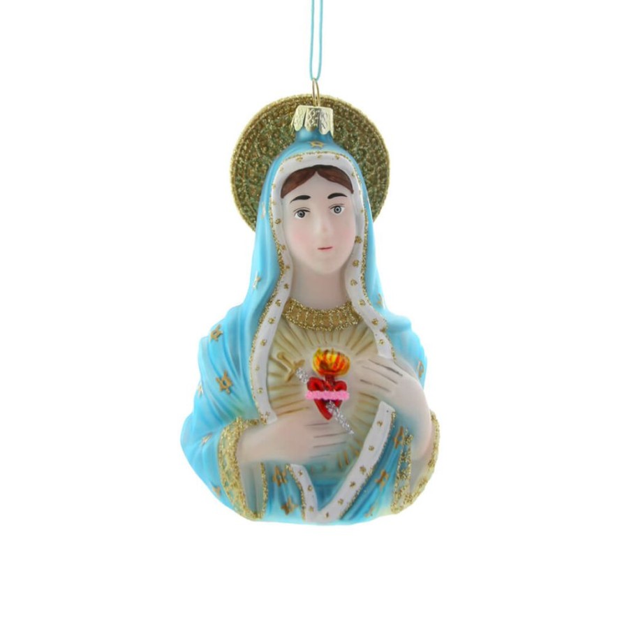 Christmas * | Cody Foster & Co. Sacred Heart Mary Glass Ornament 4.5