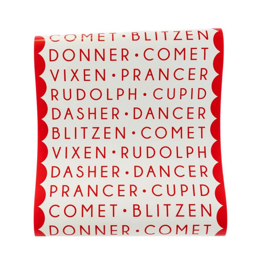 Christmas * | My Mind'S Eye Party Dear Rudolph Reindeer Names Holiday Table Runner