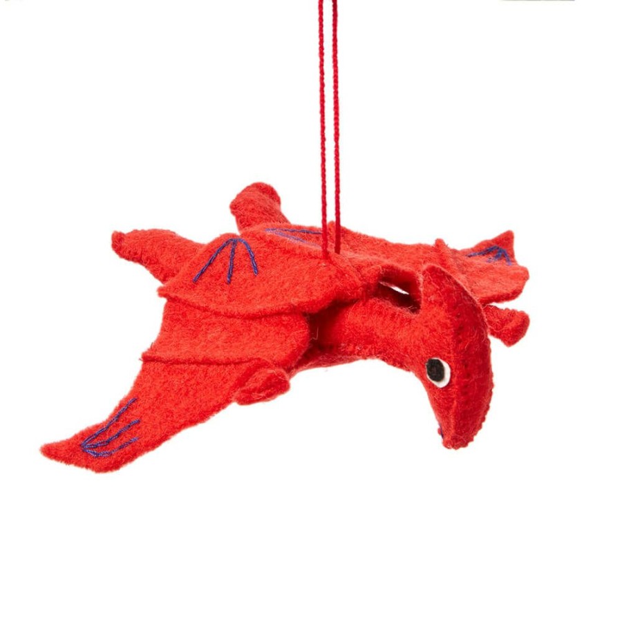 Christmas * | Silk Road Bazaar Felt Pterodactyl Ornament Christmas