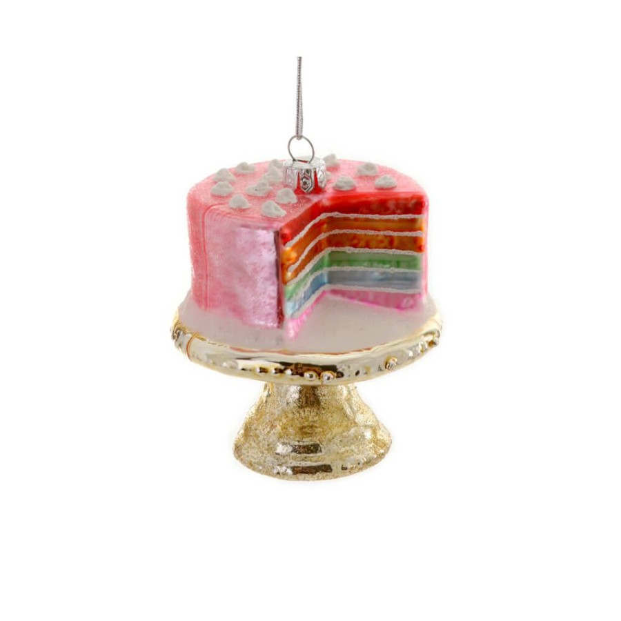 Christmas * | Cody Foster & Co. Pink Rainbow Cake Ornament 3.5