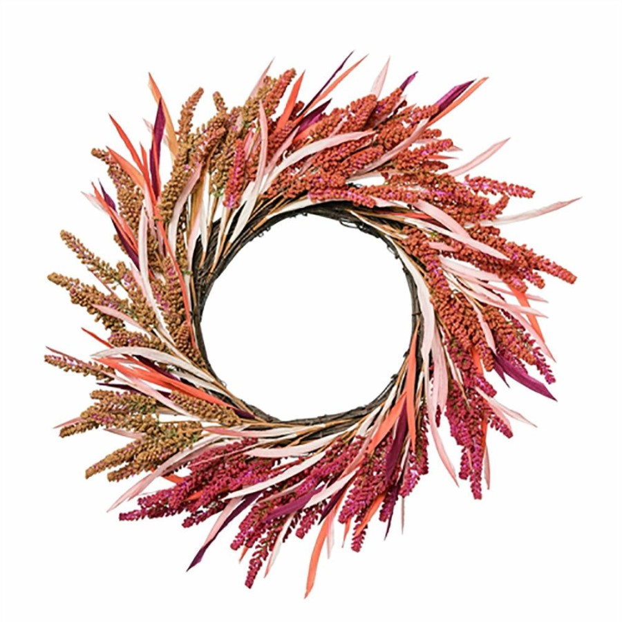 Christmas * | Transpac Imports Fall Wheat Wreath 24