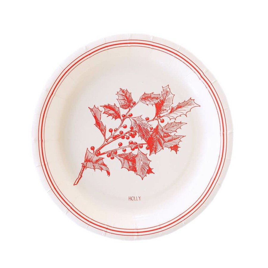 Christmas * | My Mind'S Eye Believe Collection Red Vignette Plate Set 7