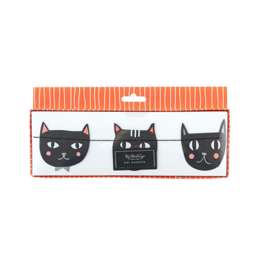 Halloween * | My Mind'S Eye Black Cat Party Banner