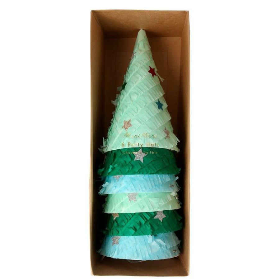 Christmas * | Meri Meri Party Meri Meri Fringed Christmas Tree Party Hats