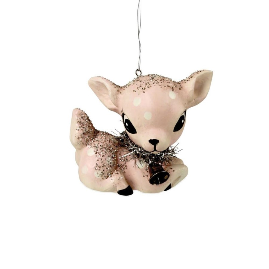 Christmas * | Bethany Lowe Pink Fawn Ornament Christmas