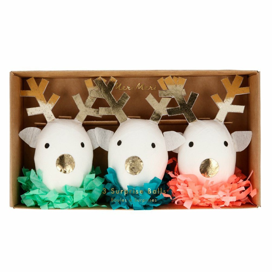 Christmas * | Meri Meri Party Festive Reindeer Surprise Balls