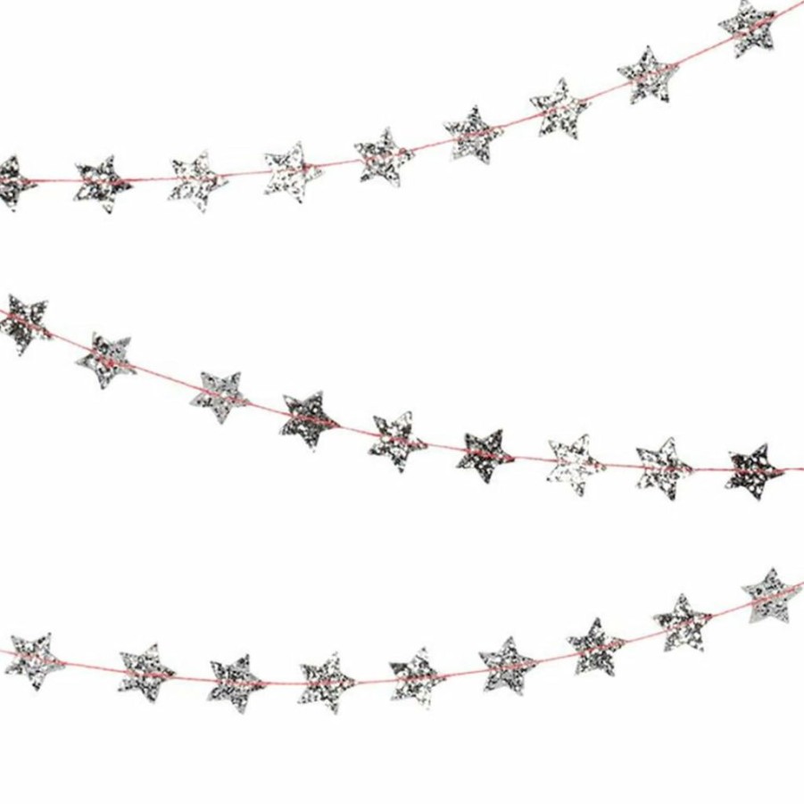 Christmas * | Meri Meri Party Silver Star Mini Garland