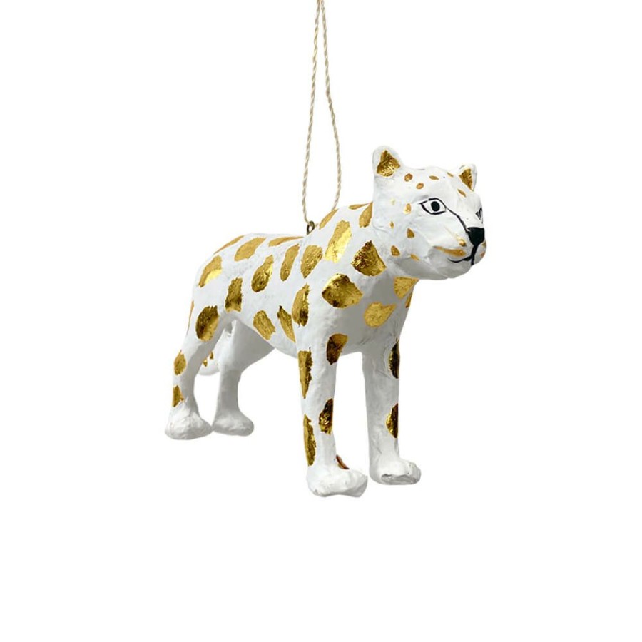 Christmas * | Cody Foster & Co. Gold Spotted Cheetah Ornament 4.25 Christmas