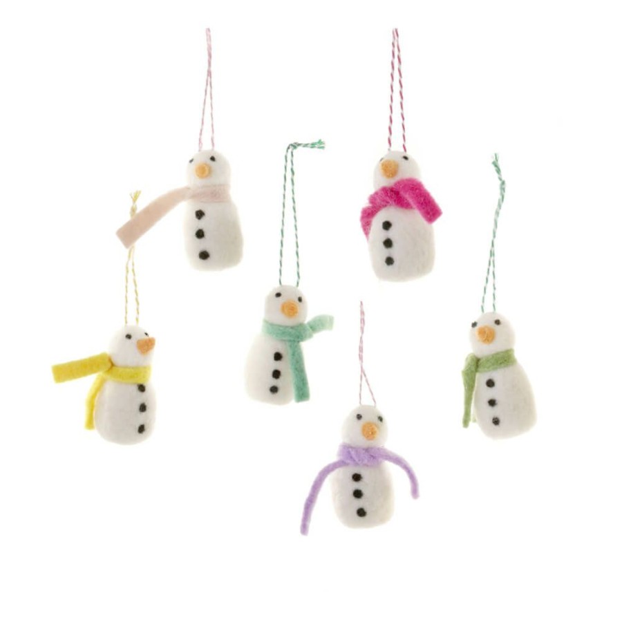 Christmas * | Cody Foster & Co. Christmas Merry & Bright Felt Snowman Ornament 3