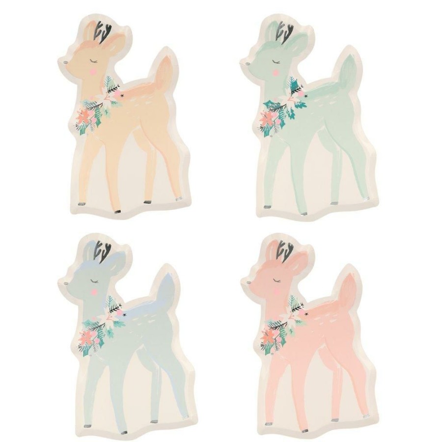 Christmas * | Meri Meri Party Pastel Reindeer Plates