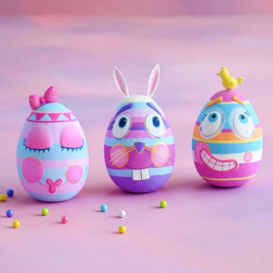 Easter * | Preorder: Glitterville Studios Easter Egg Character Tabletop Figures (Set Of 3)