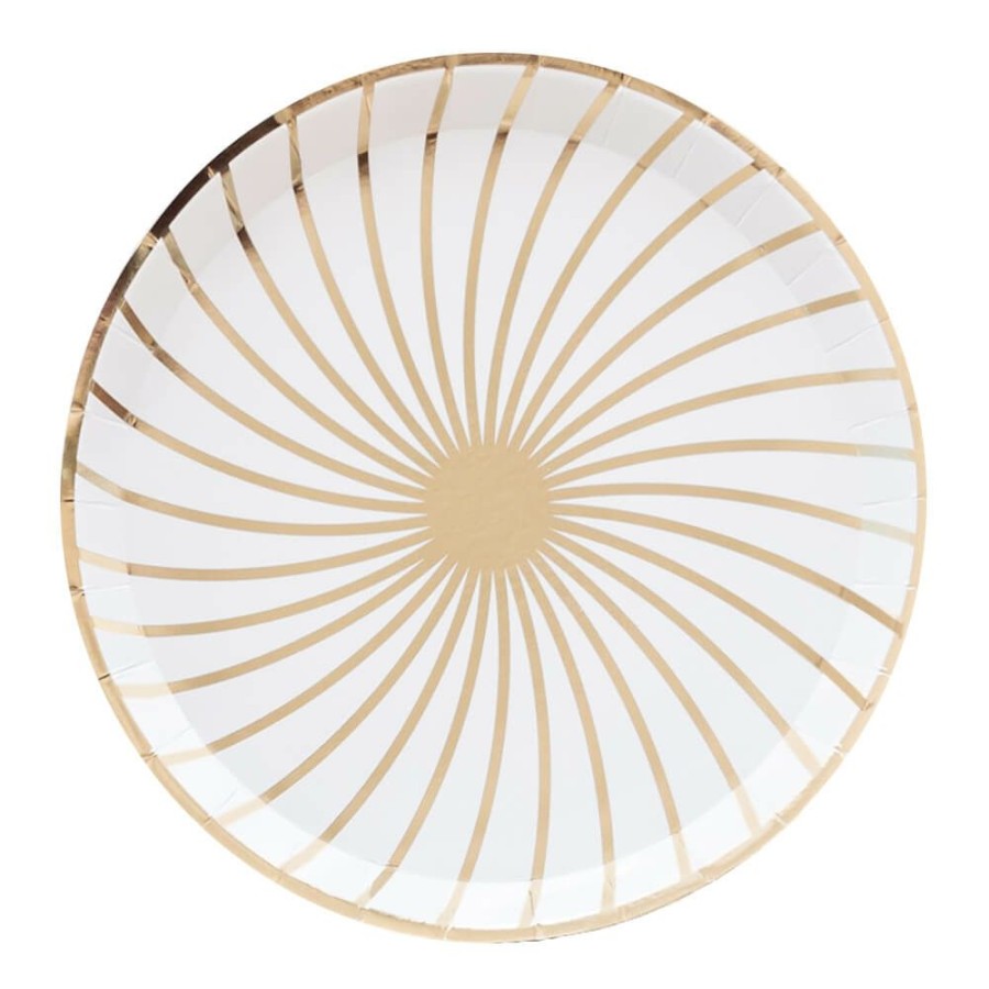 Christmas * | Jollity & Co. The Gatz White & Gold Dinner Plates