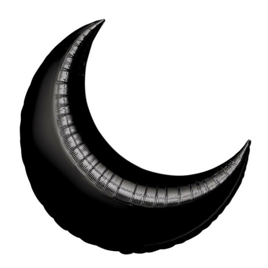 Halloween * | Burton + Burton Black Crescent Moon Foil Balloon 35 Party