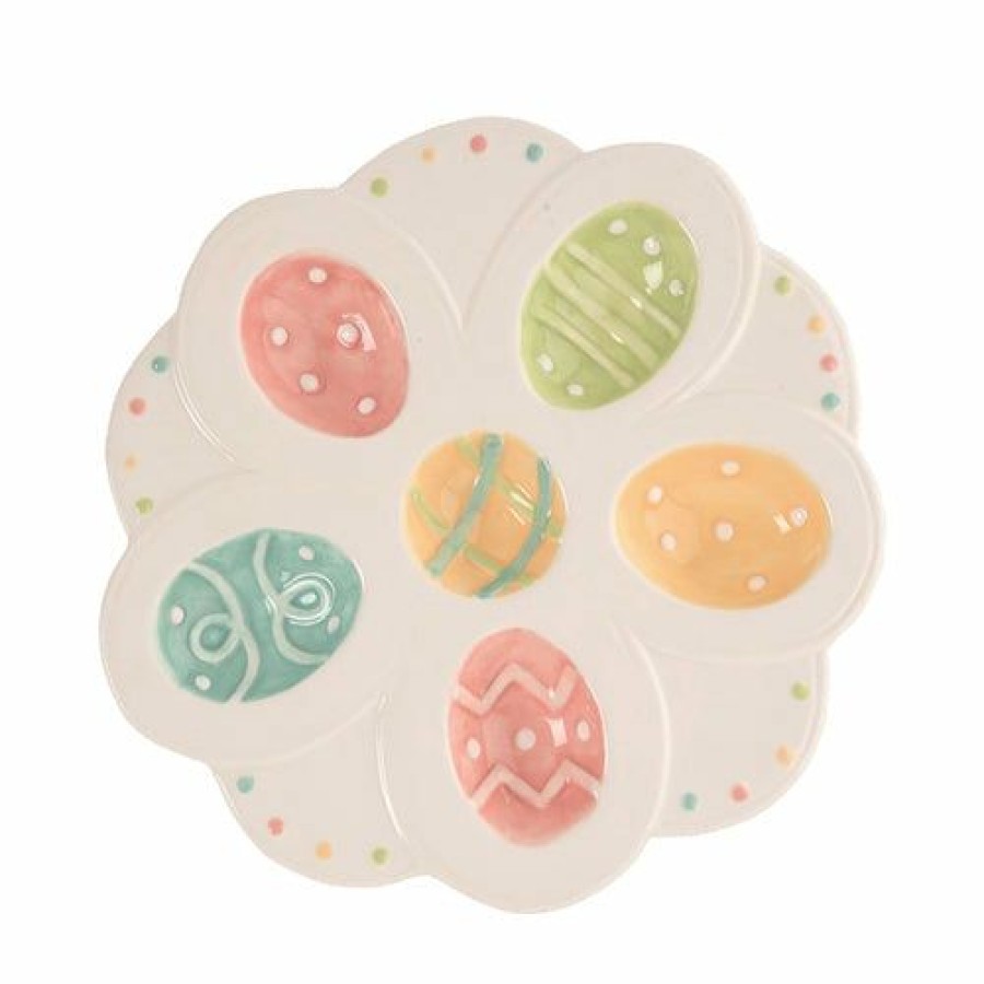 Easter * | Transpac Imports Johanna Parker Easter Dottie Parade Egg Tray