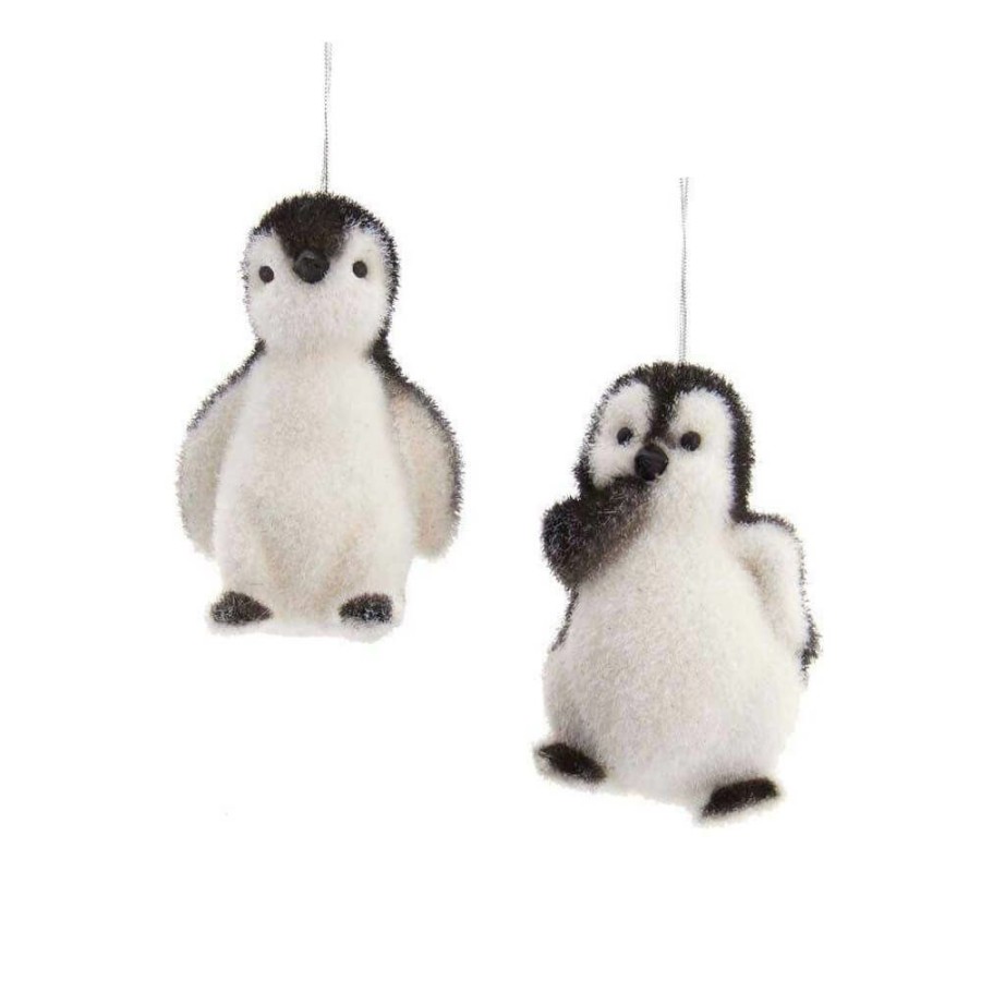 Christmas * | Kurt S. Adler, Inc. Flocked Penguin Ornament 3.5 Christmas