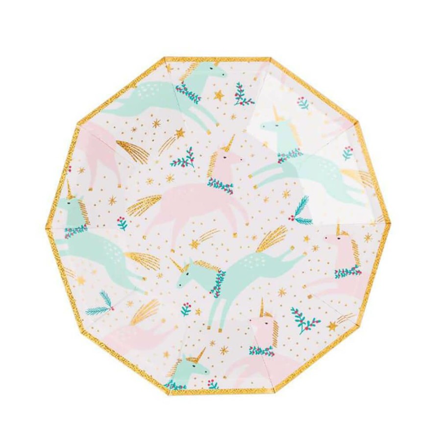 Christmas * | Daydream Society Magical Christmas Unicorn Party Plates