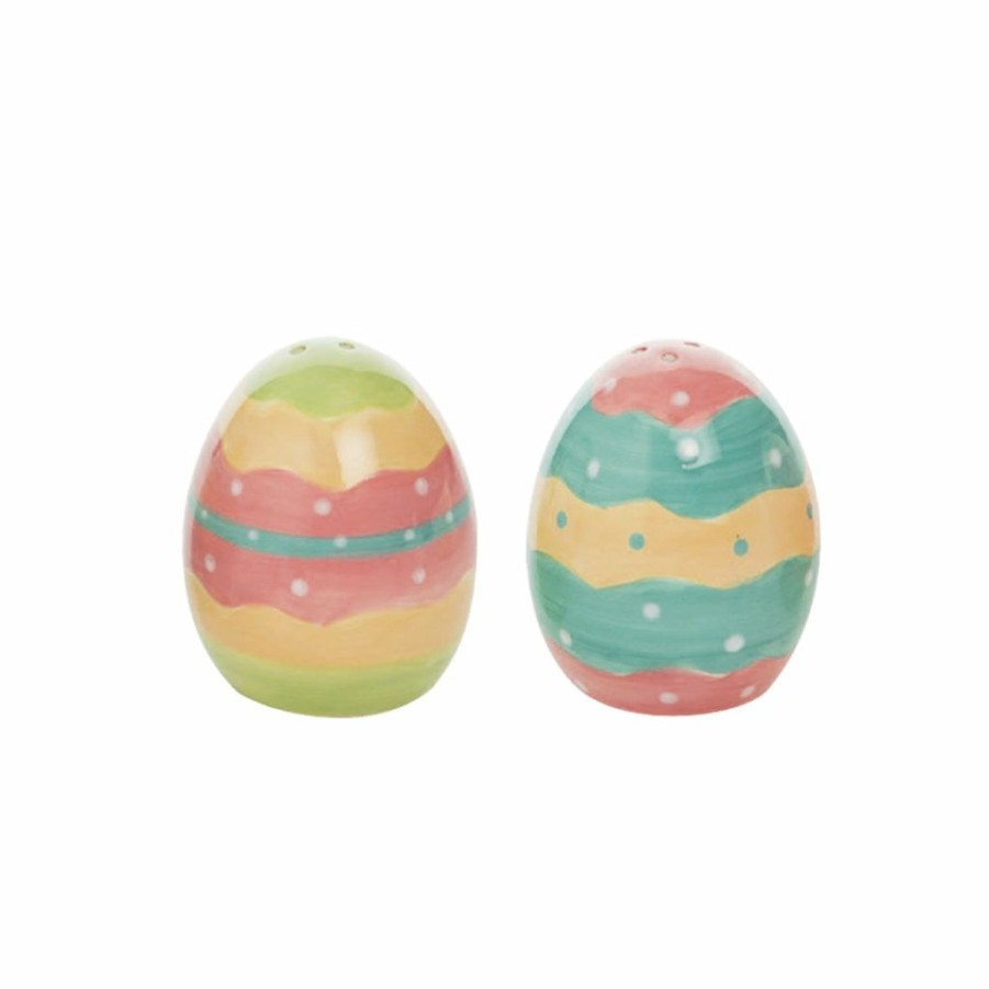 Easter * | Transpac Imports Preorder: Johanna Parker Easter Dottie Eggs In Basket Salt & Pepper Shaker Set