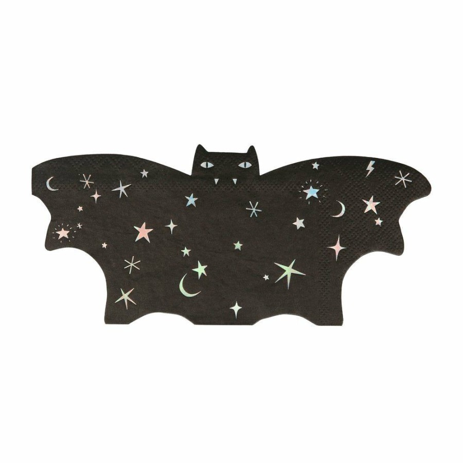 Halloween * | Meri Meri Party Sparkle Bat Napkins