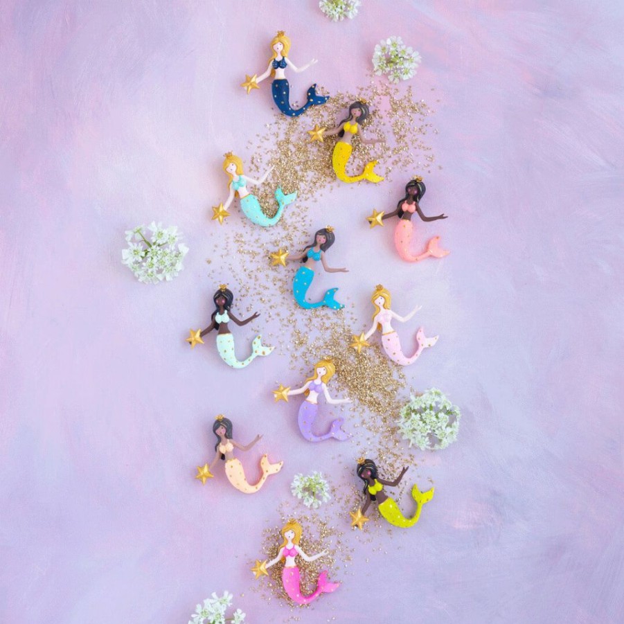 Christmas * | Christmas Glitterville Studios Colorful Mermaid Ornament 4.5