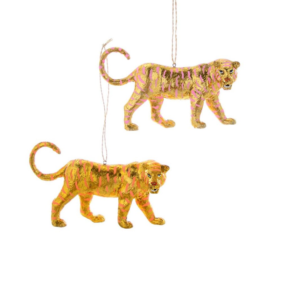 Christmas * | Cody Foster & Co. Gold Leaf Tiger Ornament 5.5