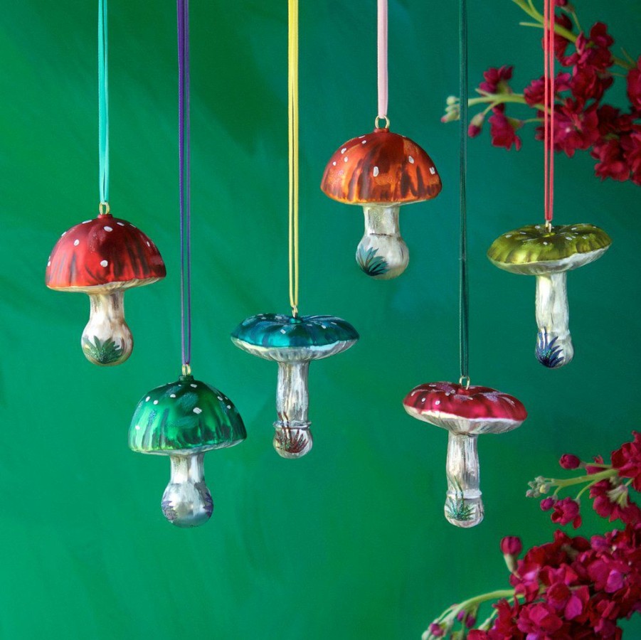 Christmas * | Christmas Glitterville Studios Nathalie Lete Mushroom Ornament