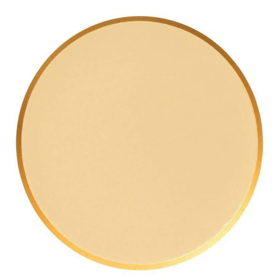 Christmas * | Oh Happy Day Gold Large Paper Plates 9 Party