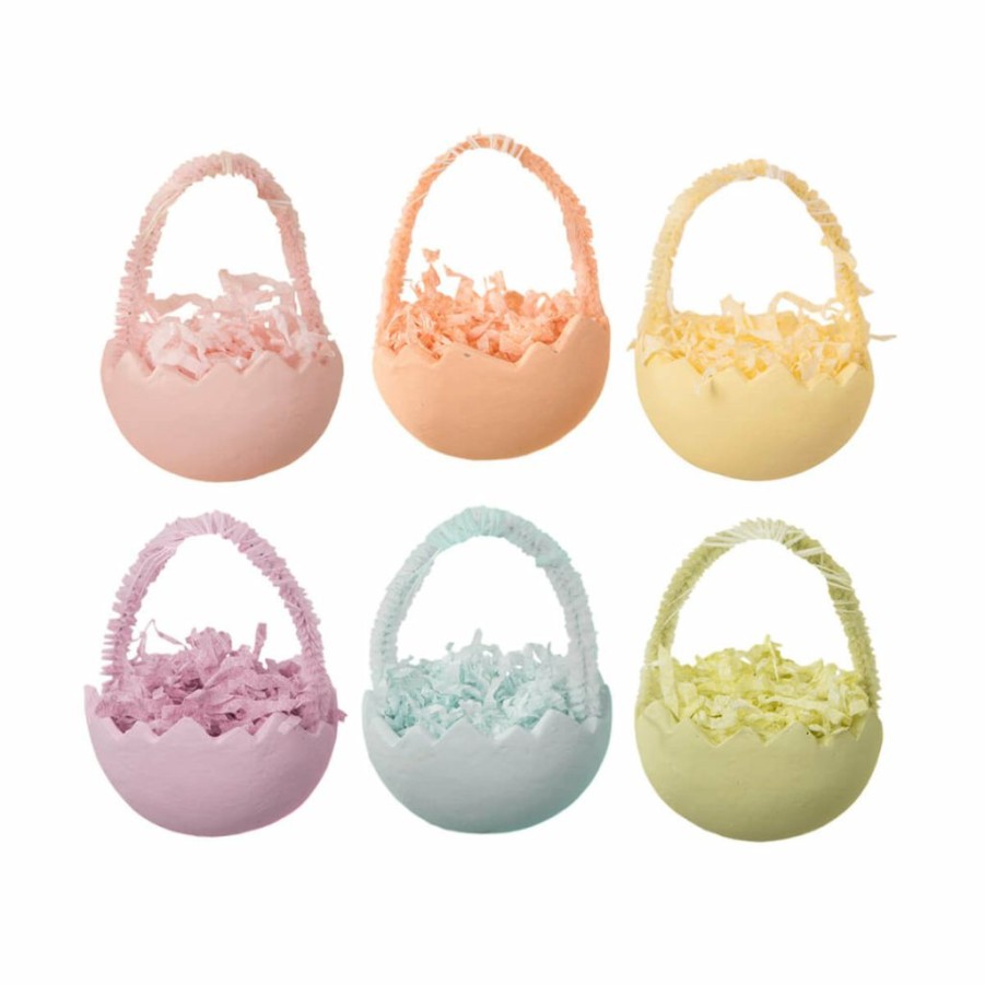 Christmas * | Bethany Lowe Pastel Cracked Egg Ornament Set (Set Of 6) Ornaments