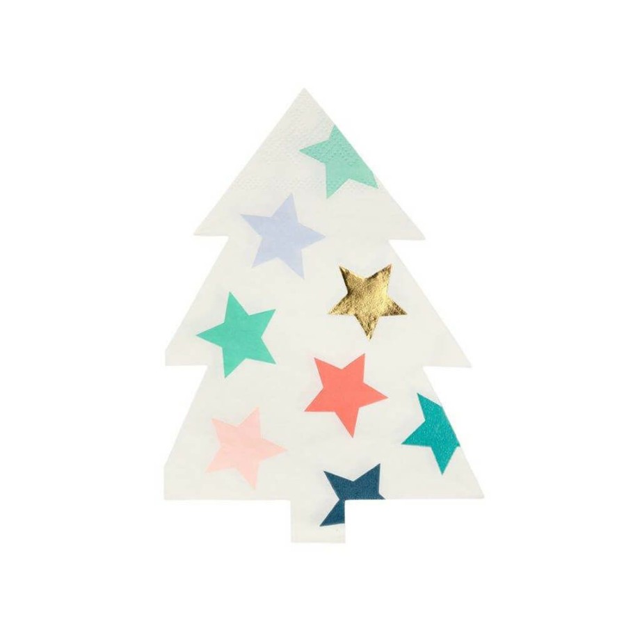 Christmas * | Meri Meri Party Star Patterned Christmas Tree Napkins