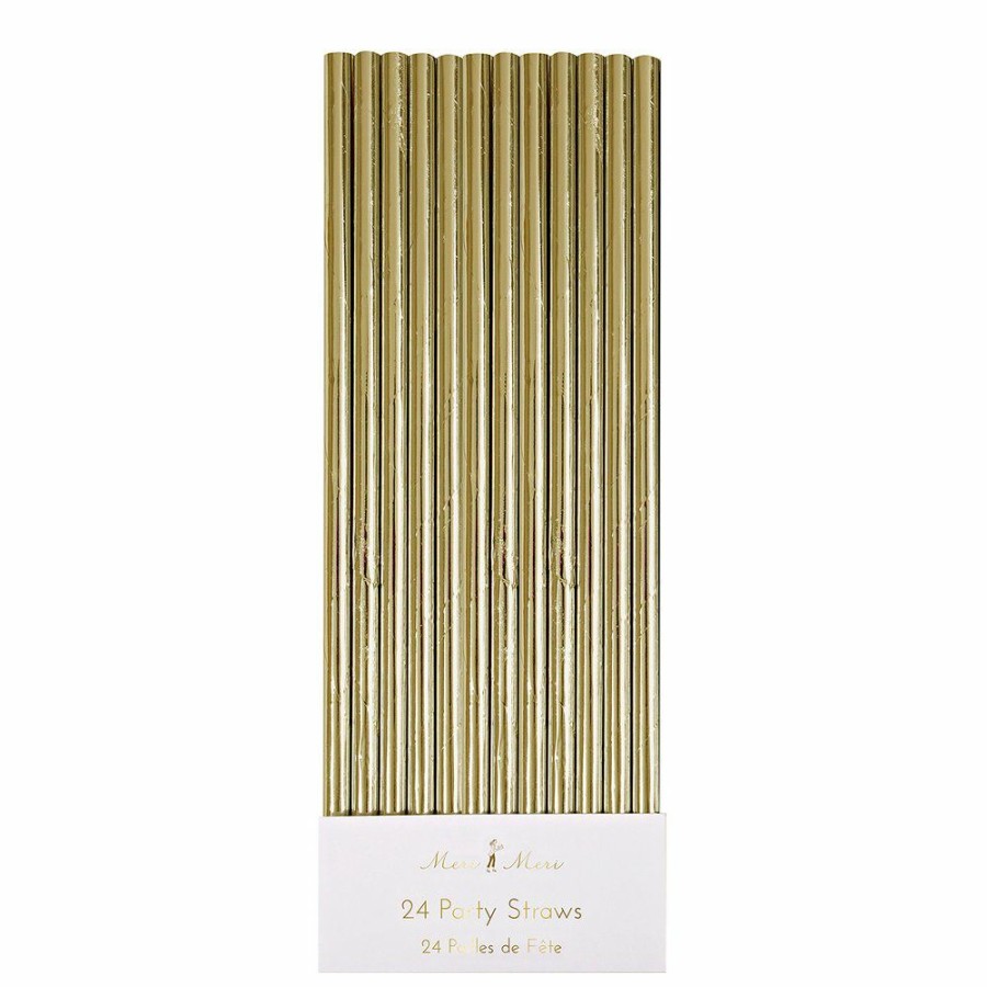 Christmas * | Meri Meri Party Gold Foil Party Straws