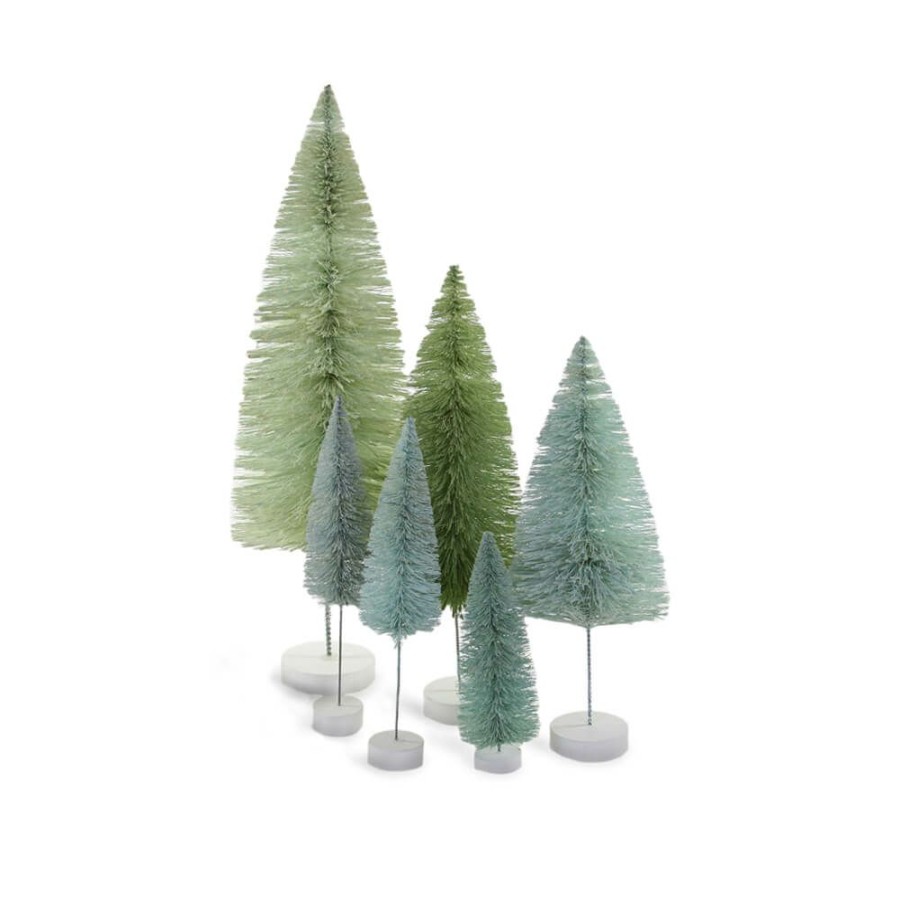 Christmas * | Cody Foster & Co. Christmas Winter Green Rainbow Trees (Set Of 6)