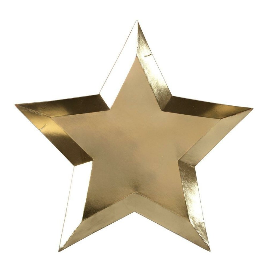 Christmas * | Meri Meri Party Gold Foil Star Plates